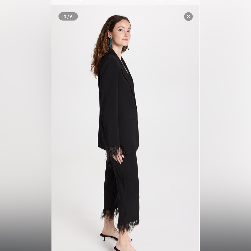 WAYF feather blazer and pant set